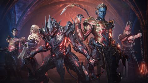 Representación del mercado en Warframe con diversos recursos y objetos