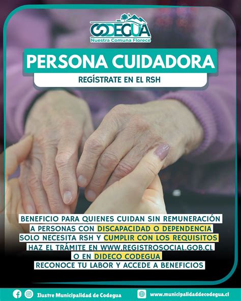 Infografía que detalla los pasos para registrarse como persona cuidadora en el RSH.