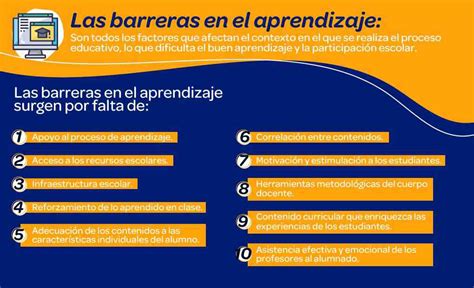Infografía sobre las barreras del aprendizaje y cómo el DUA ayuda a superarlas