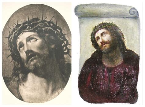Infografía comparativa del Ecce Homo original de Guido Reni, la versión de Elías García Martínez y la 