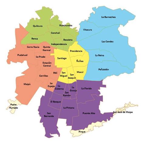 Mapa de Chile mostrando las comunas con cobertura del Programa 24 Horas