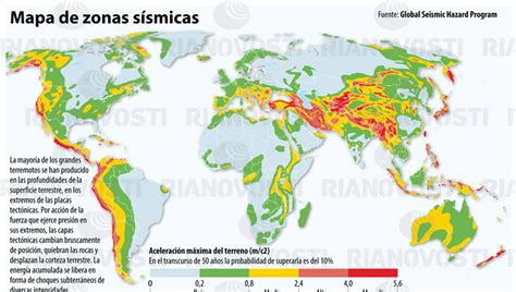 Mapa de zonas sísmicas y actividad tectónica global