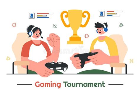 Ilustración de jugadores de eSports compitiendo con reflejos rápidos