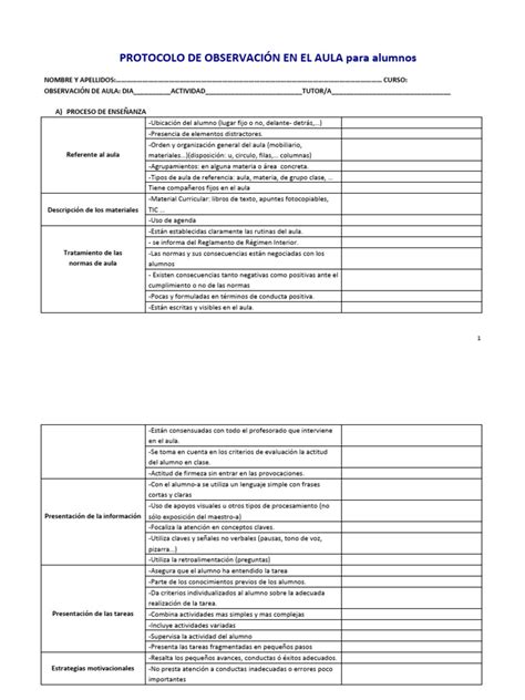 Ejemplo de protocolo de observación estructural y relacional durante la ejecución de la visita
