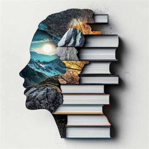 Representación visual de una persona buscando conocimiento en libros antiguos.