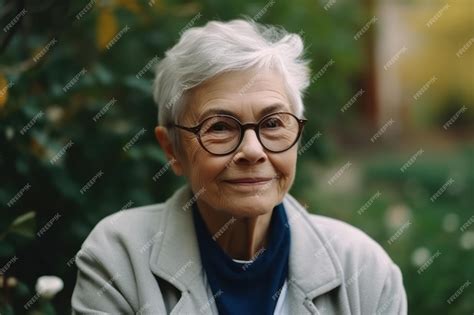 Retrato de Elsa anciana con cabello blanco y una expresión serena, vestida con ropa elegante de invierno