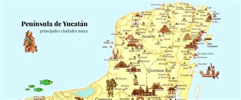 Mapa de asentamientos mayas actuales en la península de Yucatán