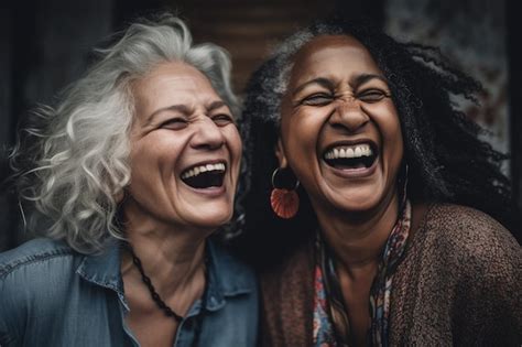 Dos mujeres mayores conversando y riendo, representando la amistad y confianza