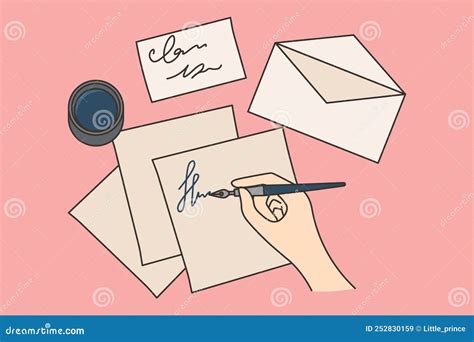 Persona escribiendo una carta con entusiasmo, rodeada de elementos que simbolizan éxito profesional y académico.