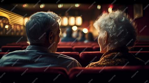 Pareja de ancianos viendo una película juntos en casa