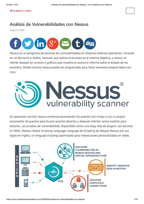 Ejemplo de reporte de vulnerabilidades generado por Nessus