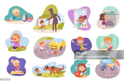 Ilustración de niños en situación vulnerable