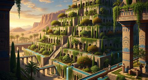 Ilustración de la Gran Maestra Djinn Emine en los Jardines Colgantes