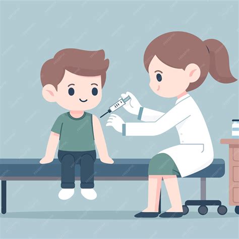 Ilustración de un niño recibiendo medicación, con énfasis en la supervisión