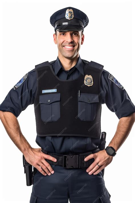 Retrato de un oficial de policía veterano sonriendo