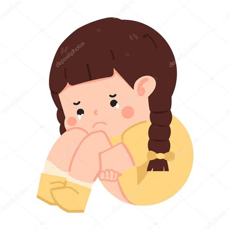 Dibujo o ilustración de una niña llorando por la injusticia