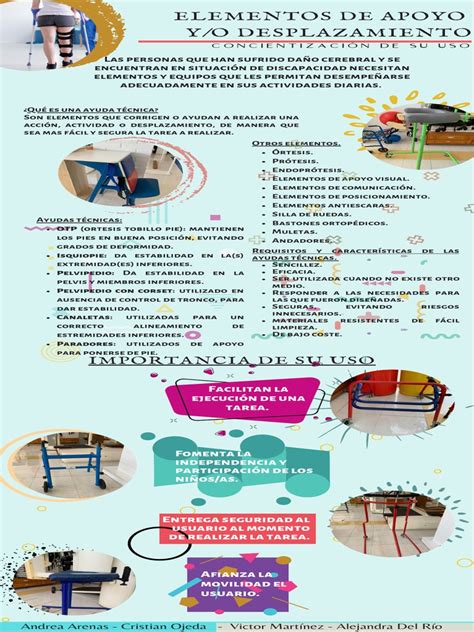 Infografía que muestra diferentes tipos de ayudas técnicas, clasificadas por categoría (alimentación, movilidad, higiene, etc.) con imágenes representativas de cada producto.