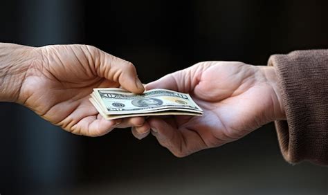 Foto temática de una persona mayor recibiendo un sobre o dinero