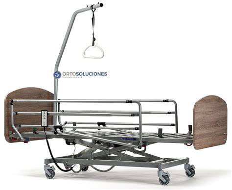 Cama articulada con carro elevador para paciente con movilidad reducida