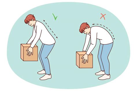 Ilustración de técnica de levantamiento correcto