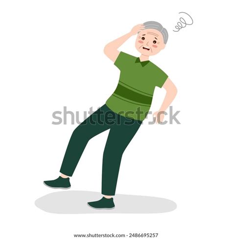 Ilustración de un adulto mayor sintiendo fatiga o debilidad