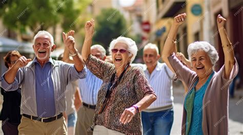 Foto de una persona mayor participando en una actividad grupal felizmente