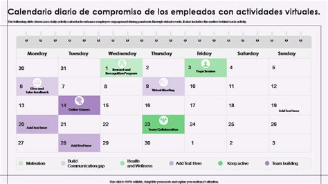 Infografía mostrando un calendario con actividades variadas: viajes, hobbies, tiempo en familia, descanso.