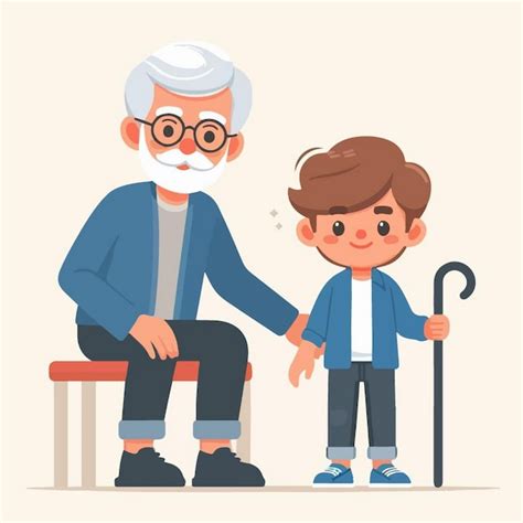 Fotografía artística de un anciano y un niño sentados en un banco de parque conversando