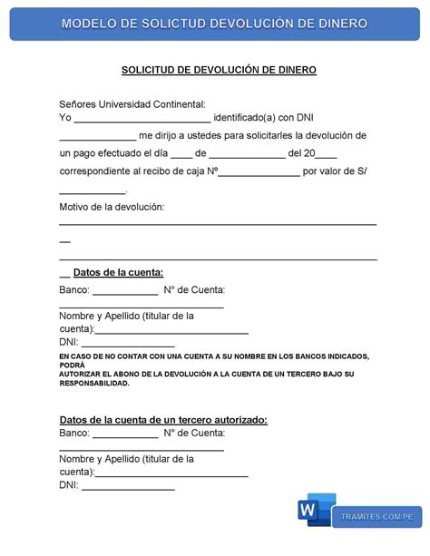 Captura de pantalla de un formulario de solicitud de devolución de pagos en exceso de una AFP