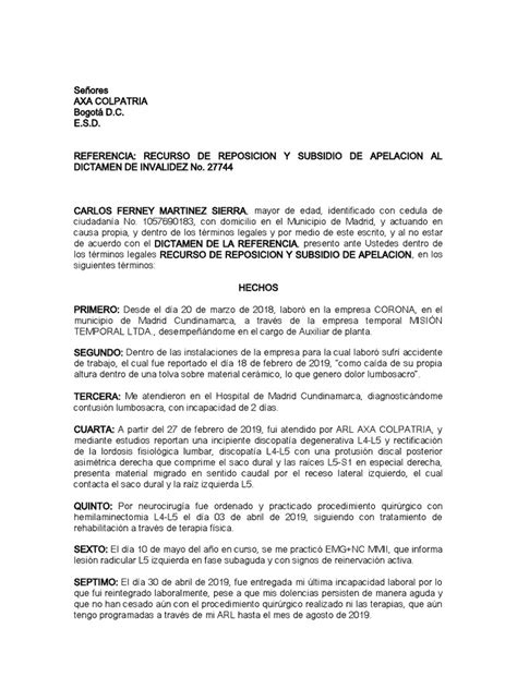 Esquema: Proceso de apelación de dictamen de invalidez