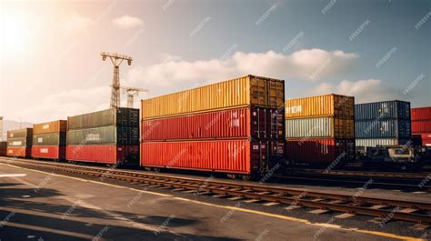 Foto de contenedores siendo transferidos entre camión y tren/barco