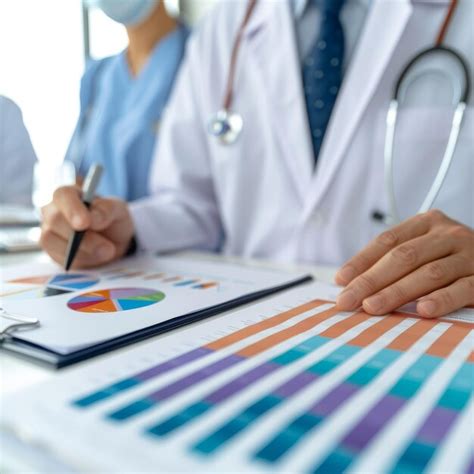 Fotografía de un médico revisando informes y exámenes médicos