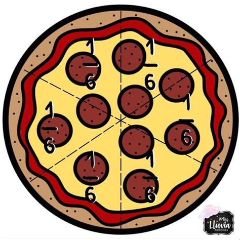 Modelos de pizza con diferentes fracciones
