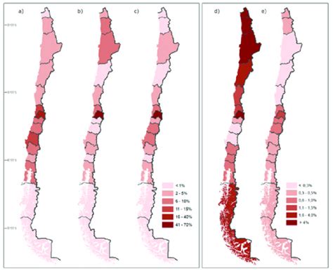 Mapa de Chile mostrando la distribución de la población indígena y la ubicación de hospitales de baja complejidad.