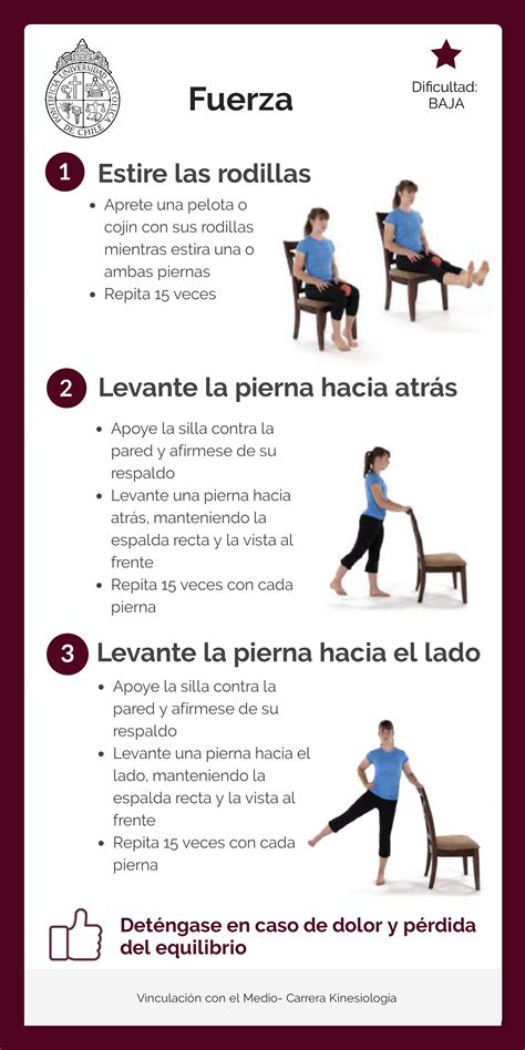 Tabla de rutina de ejercicios para adultos mayores