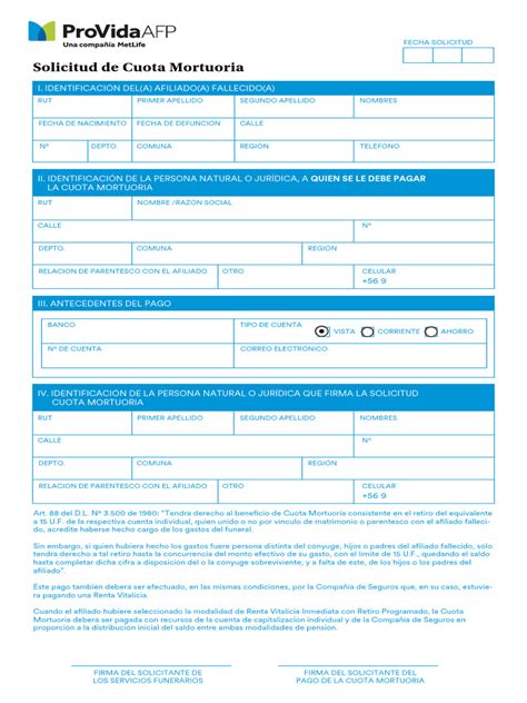 Gráfico de flujos para la solicitud de cuota mortuoria según el tipo de pensión