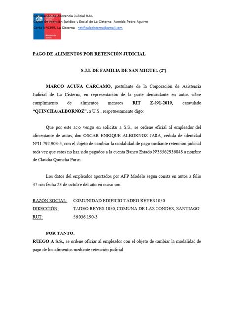 Esquema del proceso de retención judicial de pensión alimenticia por parte del empleador.