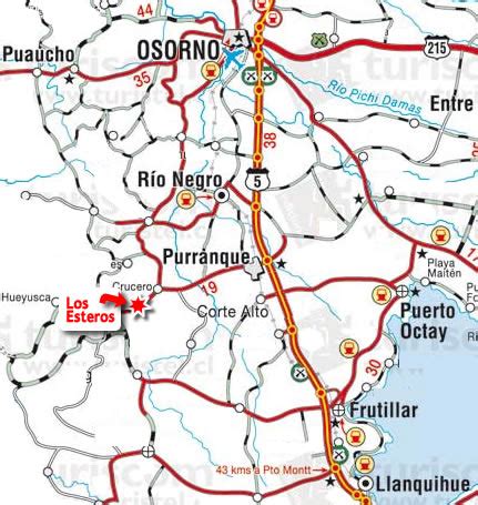 Mapa de Osorno y sus alrededores destacando zonas agrícolas y centros industriales.