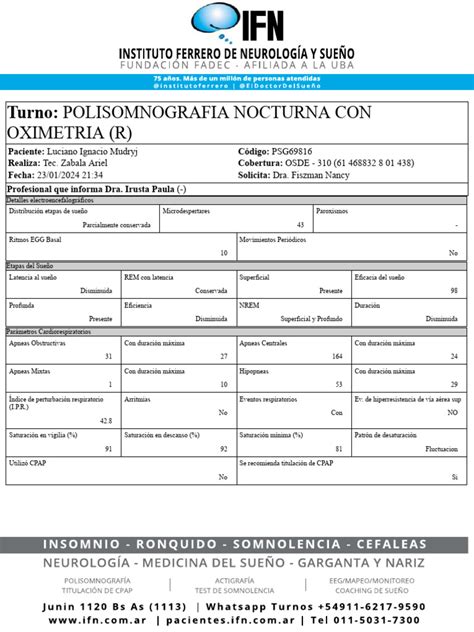 Médico evaluando los resultados de una polisomnografía