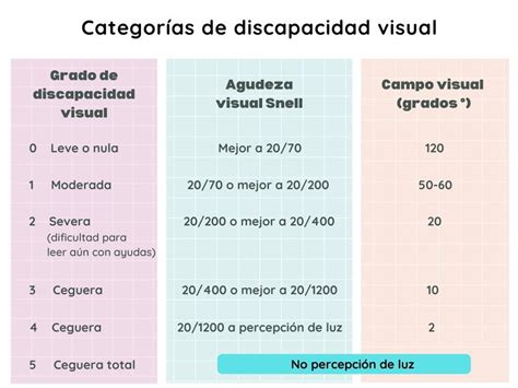 Representación gráfica de la diversidad de la discapacidad visual, desde la ceguera total hasta la baja visión con diferentes grados.