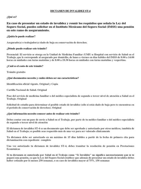 Esquema del proceso de dictamen de invalidez en trabajadores