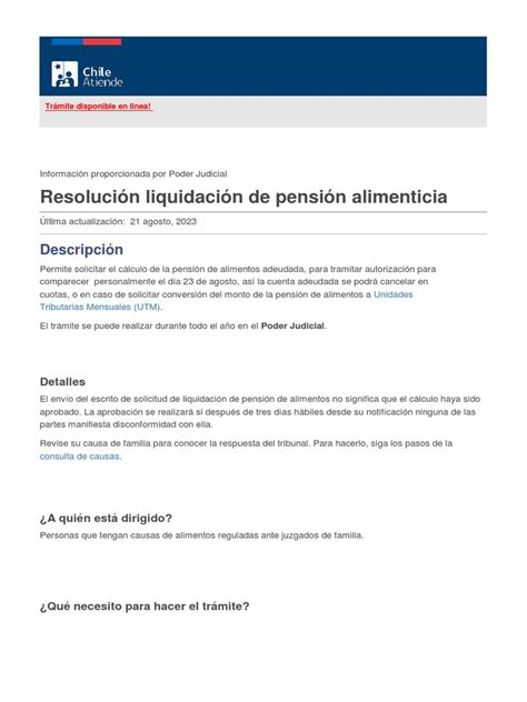 Esquema de las etapas de solicitud de liquidación de deuda de pensión alimenticia