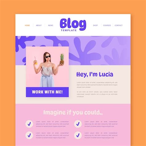 Ejemplo de diseño de blog familiar con imágenes destacadas