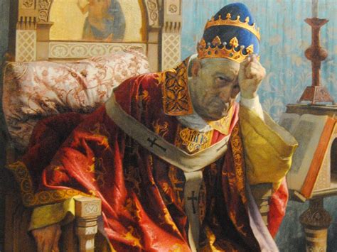 Grabado o ilustración histórica del Papa Bonifacio VIII convocando el primer jubileo