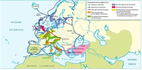 Mapa de las incursiones vikingas en Inglaterra y el establecimiento del Danelaw.