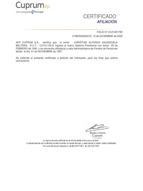 Diagrama de flujo: Trámites en línea disponibles en AFP Cuprum