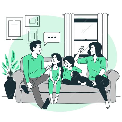 Ilustración: Familia conversando sobre finanzas