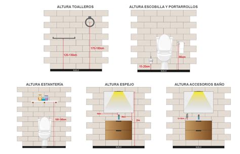 Foto de accesorios de baño accesibles (jabonera, toallero, portarrollos) a la altura correcta