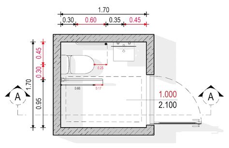 Plano de baño accesible con medidas según normativa mexicana