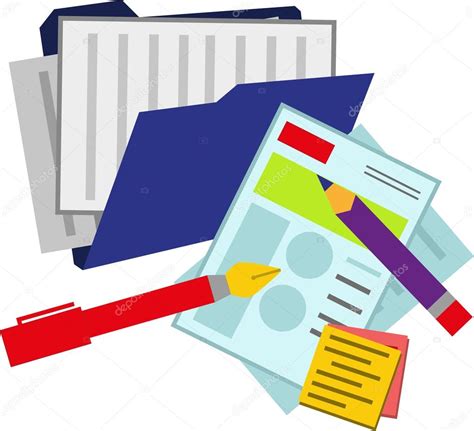 ilustración de un conjunto de documentos y formularios